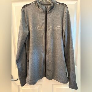 Bebe Women’s Grey Full Zip Logo Track Jacket Y2K Size Large